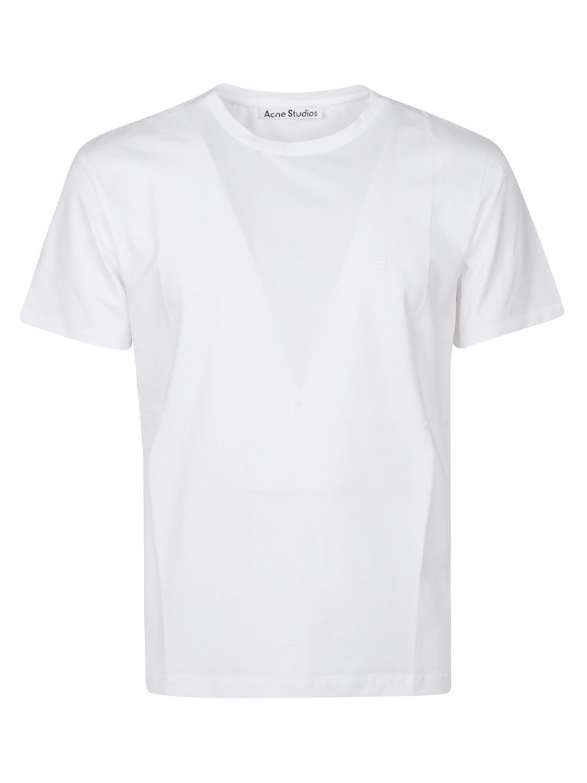 Acne Studios Men Crewneck T-shirt With Logo In White