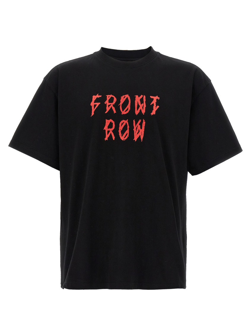 44 Label Black Crewneck Printed T-shirt In Black