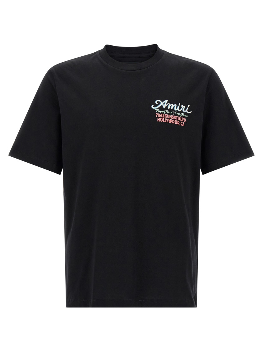 Amiri Mens Neon Lights Graphic-print Cotton T-shirt Black Xl In Black