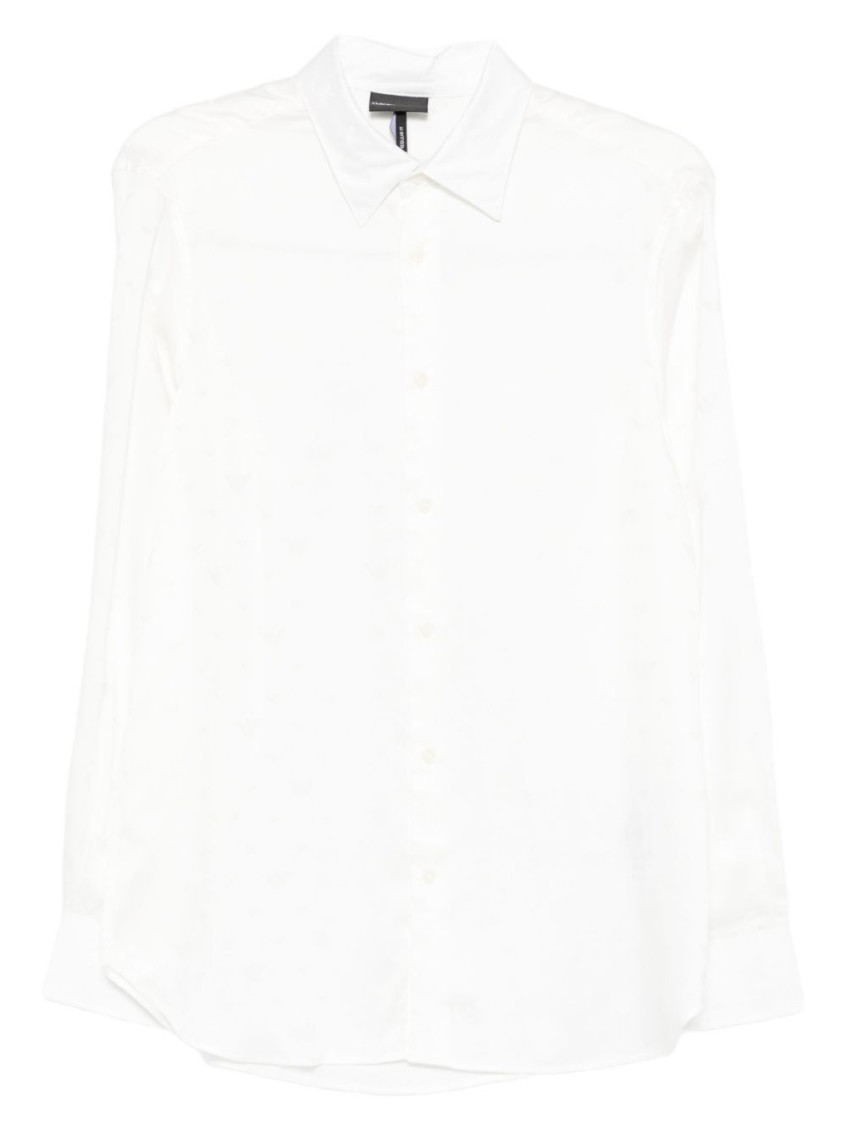 Emporio Armani Long-sleeve Button-up Shirt In White