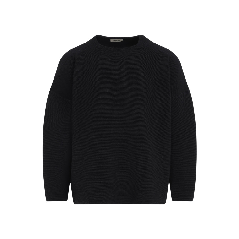 Fear Of God Black Dropped Shoulder Sweater In Black