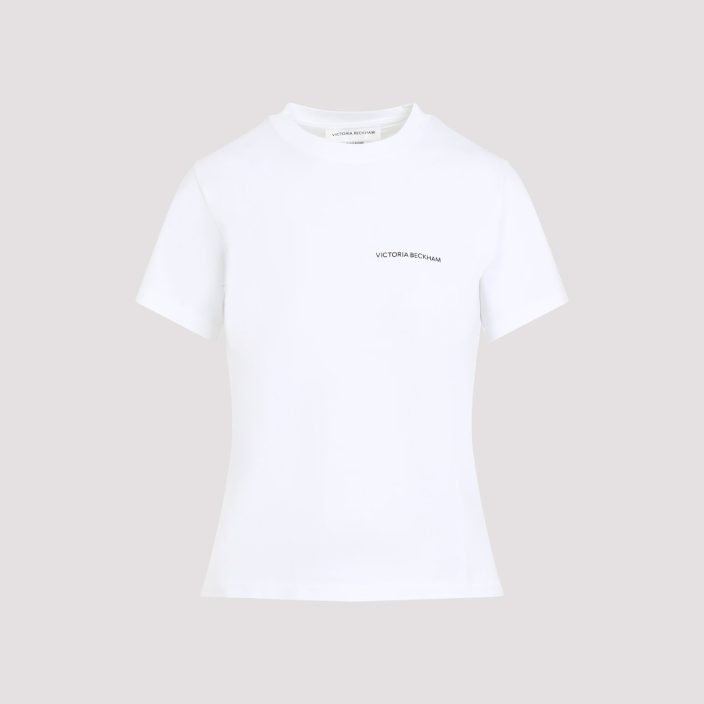 Victoria Beckham Womens White Logo-print Regular-fit Organic-cotton Jersey T-shirt Xl In White