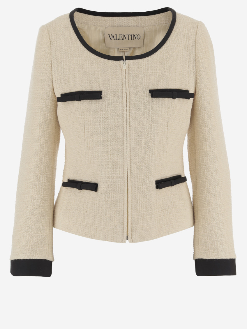 Valentino Beige Wool Blazer In Neutral