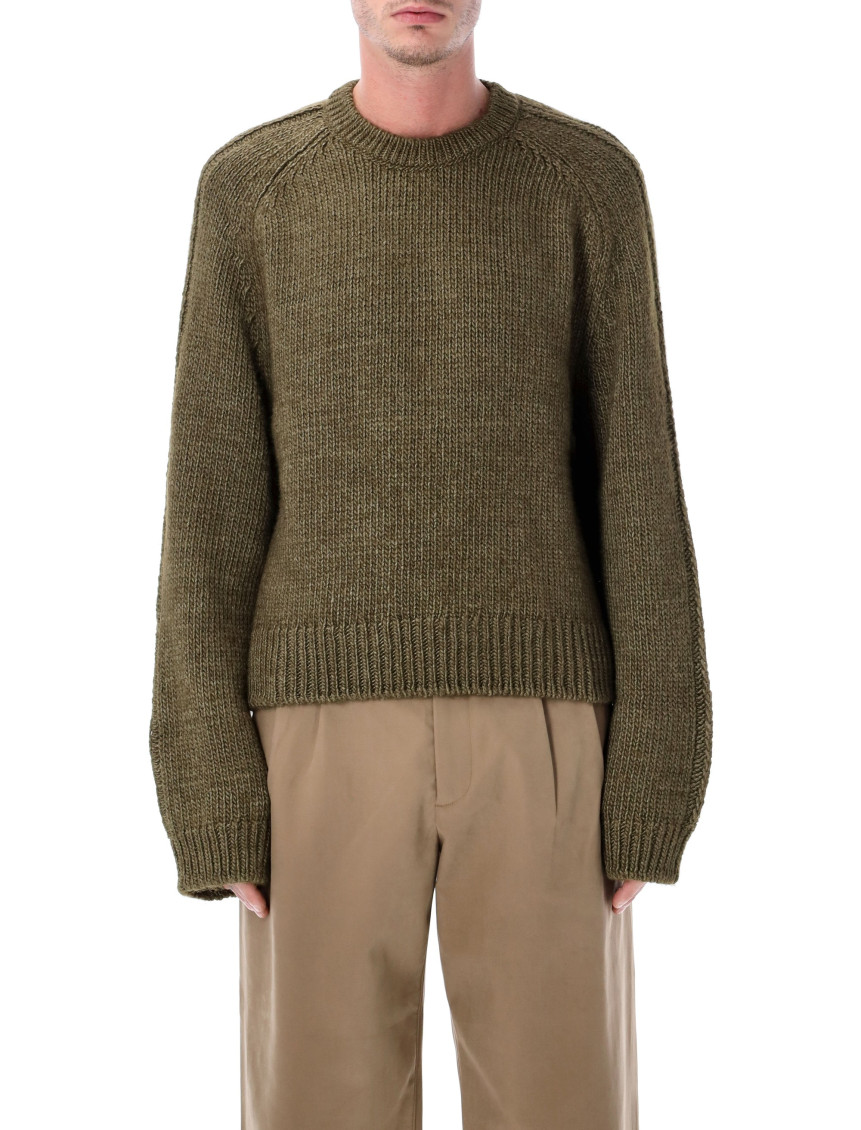 Our Legacy True Roundneck Wool And Silk Sweater In Green