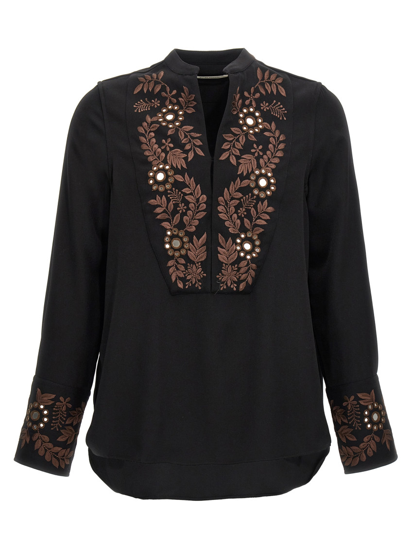 WALES BONNER BLACK V NECK TOP 