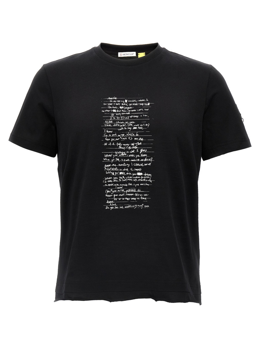 Moncler Black Cotton Jersey Alone T-shirt In Black