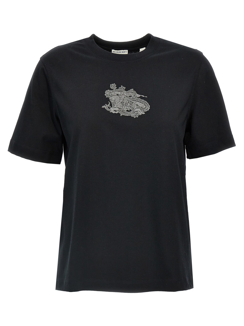 Shop Burberry Black Logo Print T-shirt