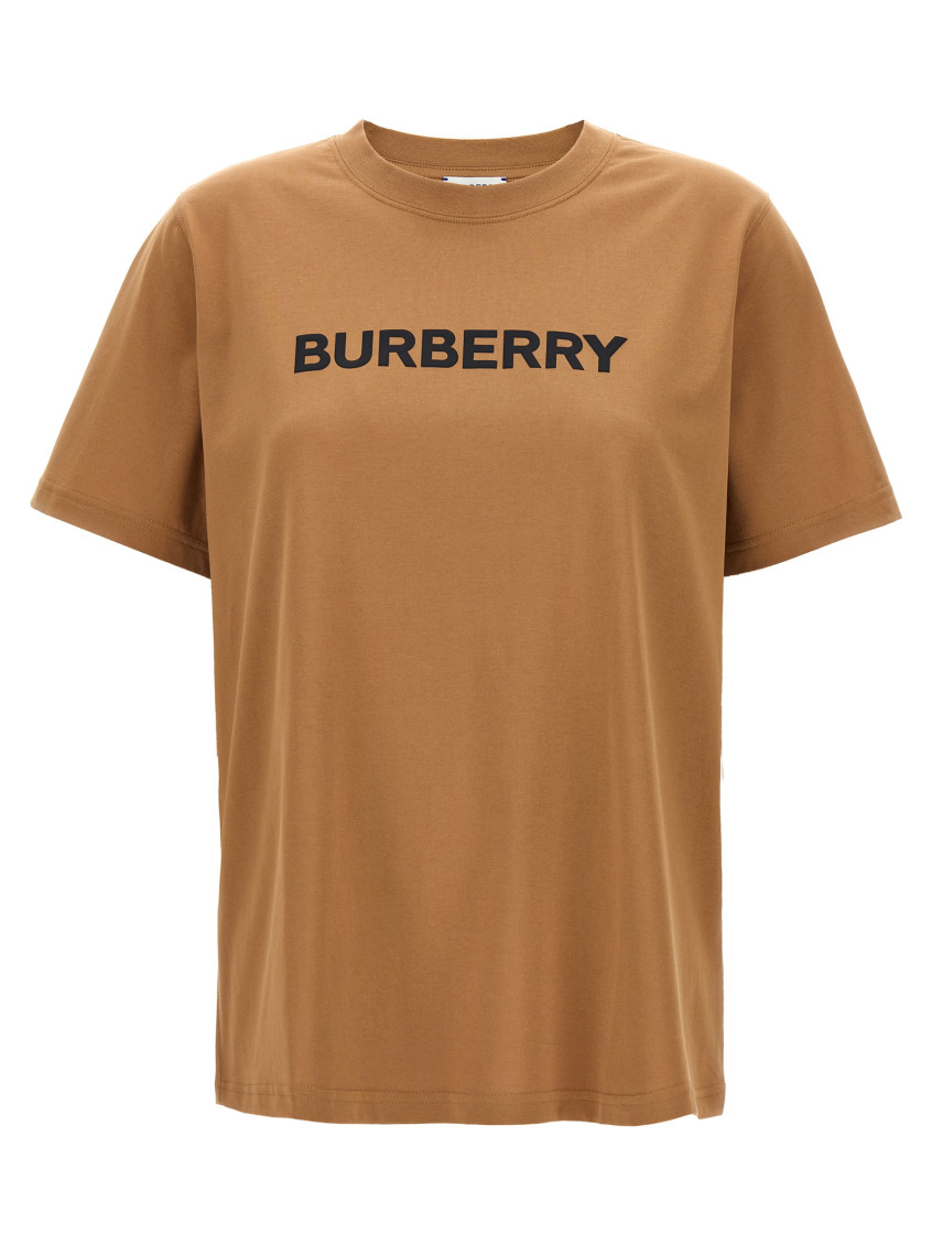 Burberry Beige T-shirt With Logo Print On Front In Cotton Woman In Beige