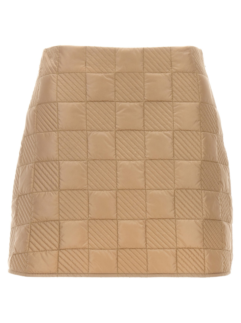 Moncler Women Quilted Skirt In Beige