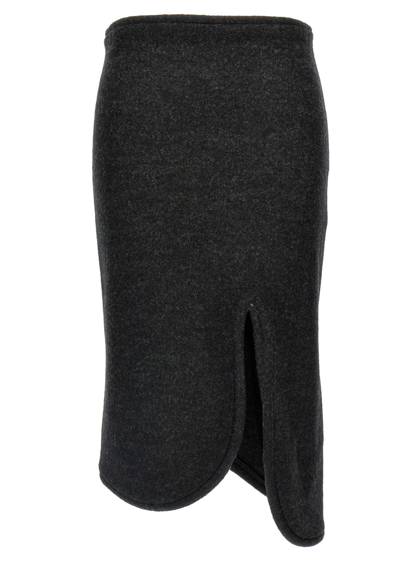 Victoria Beckham Padded Tube Detail Skirt In Grey