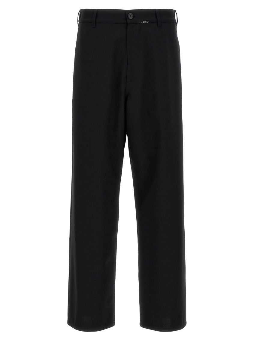 【送料&関税込】Marni Logo Embroidery Pants Marni logo-embroidered Cargo Jeans | Blue | FARFETCH