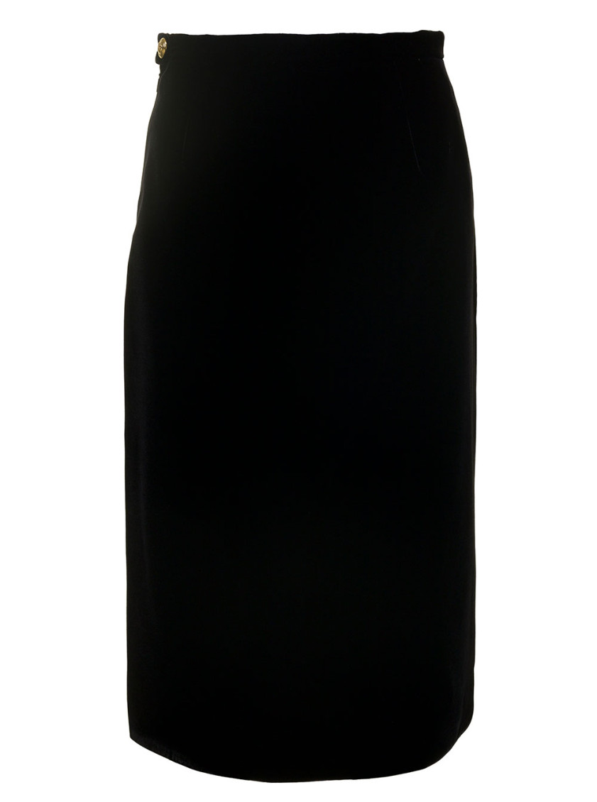 Gucci Black Glittered Straight Skirt In Black