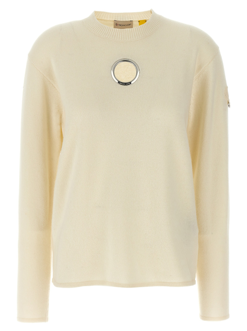 Shop Moncler White Wool And Cashmere Sweater
