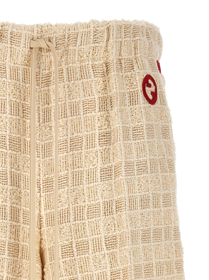 ショートパンツ GUCCI Contrast band tweed bermuda shorts (744874ZANTD 9783) Gucci White Contrast band tweed bermuda shorts for Women