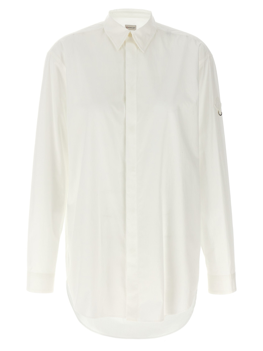Moncler White Cotton Poplin Shirt In White