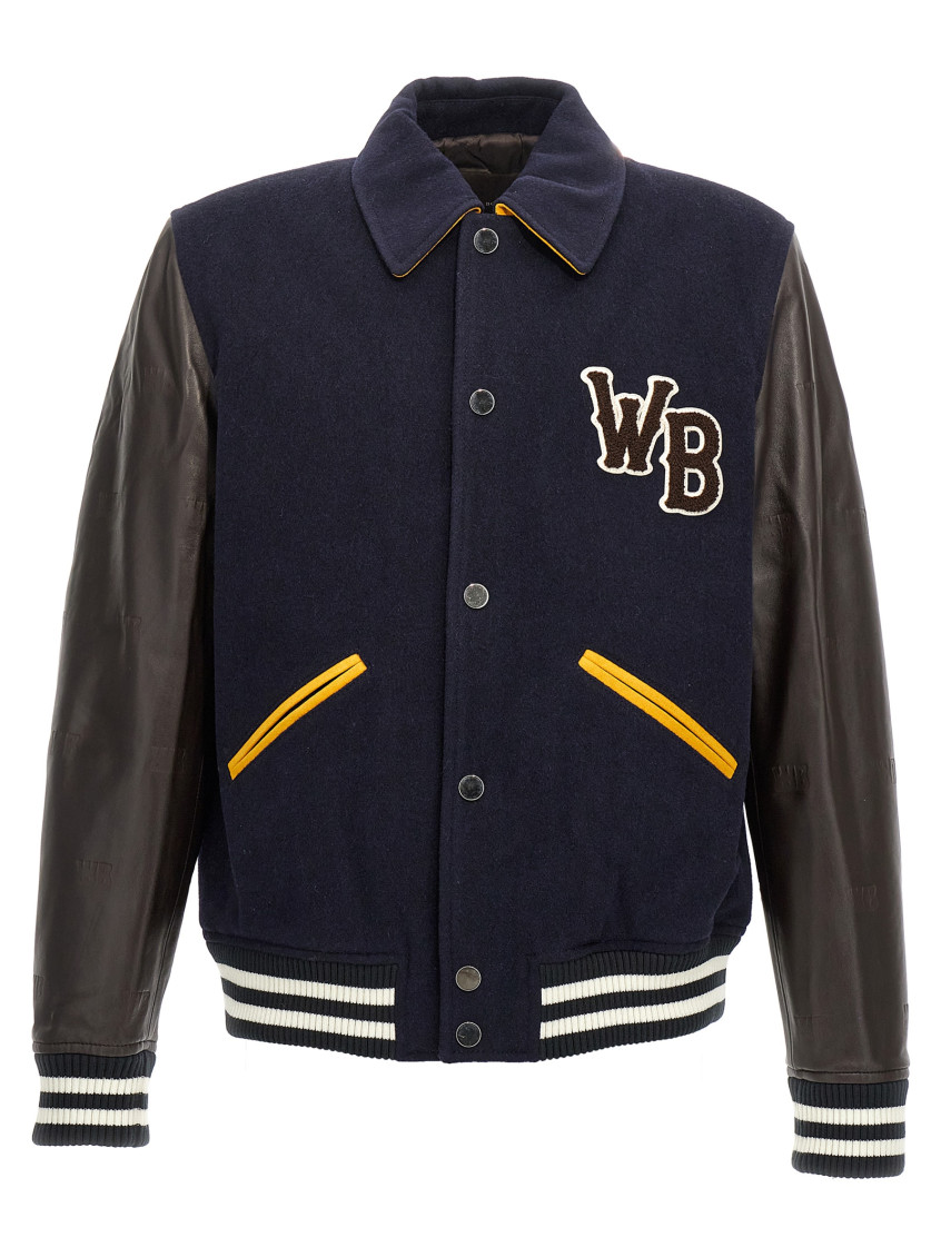 Wales Bonner Prince Varsity Jacket In Blue/brown In Multicolor