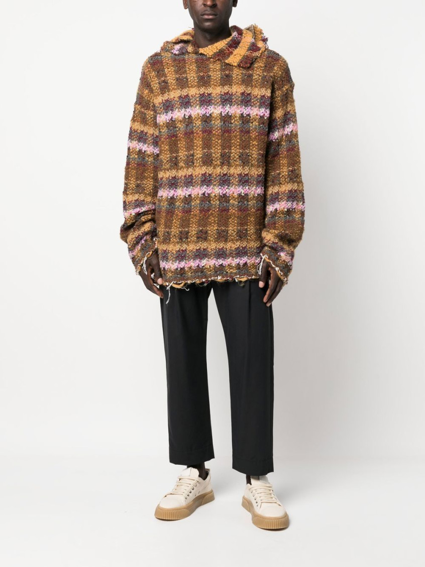 スウェット・トレーナー VITELLI Multicolor Regenerated Yarns Oversize Sweater Vitelli Multicolor Knitted Hoodie for Men Online USA at