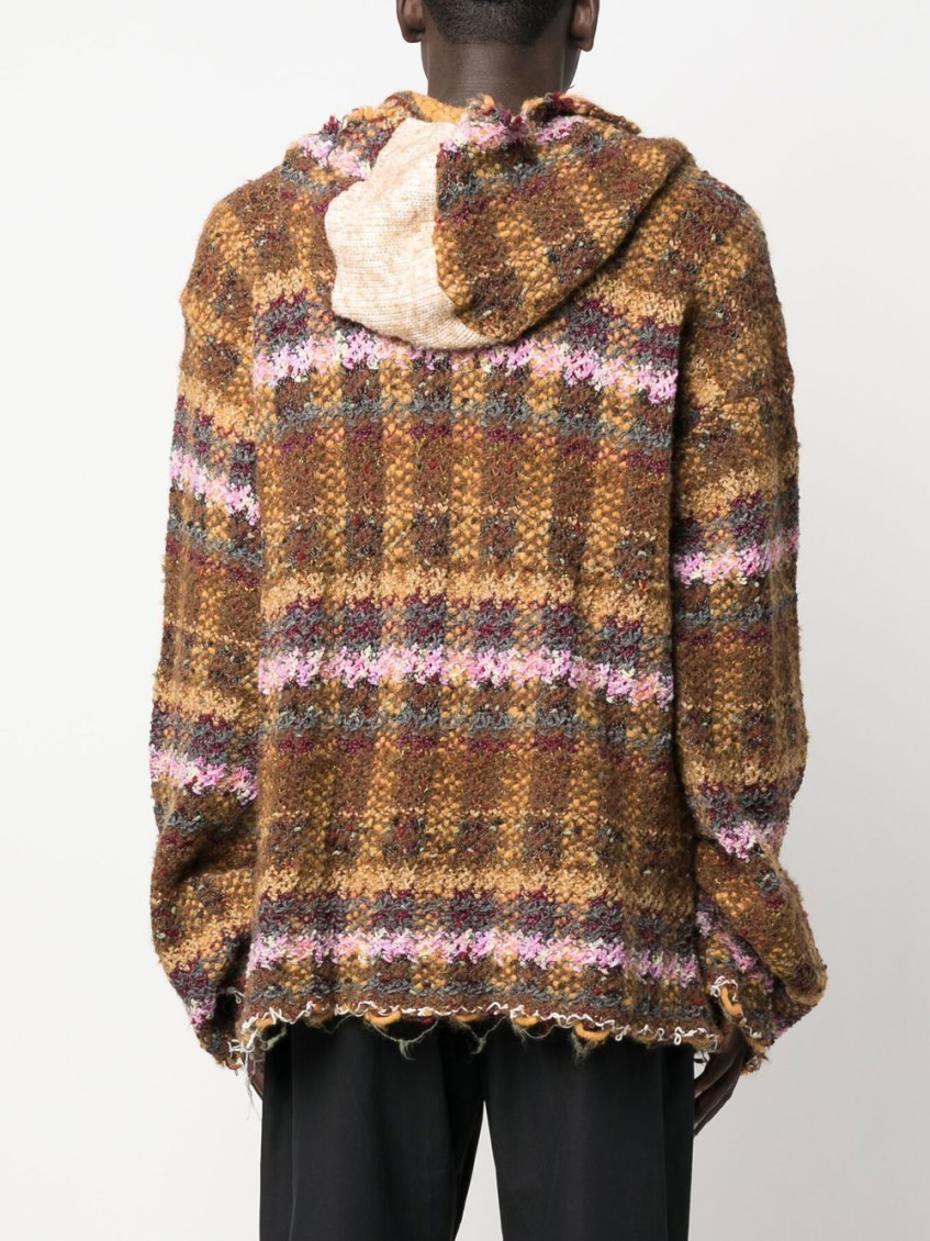 スウェット・トレーナー VITELLI Multicolor Regenerated Yarns Oversize Sweater Vitelli Multicolor Knitted Hoodie for Men Online USA at