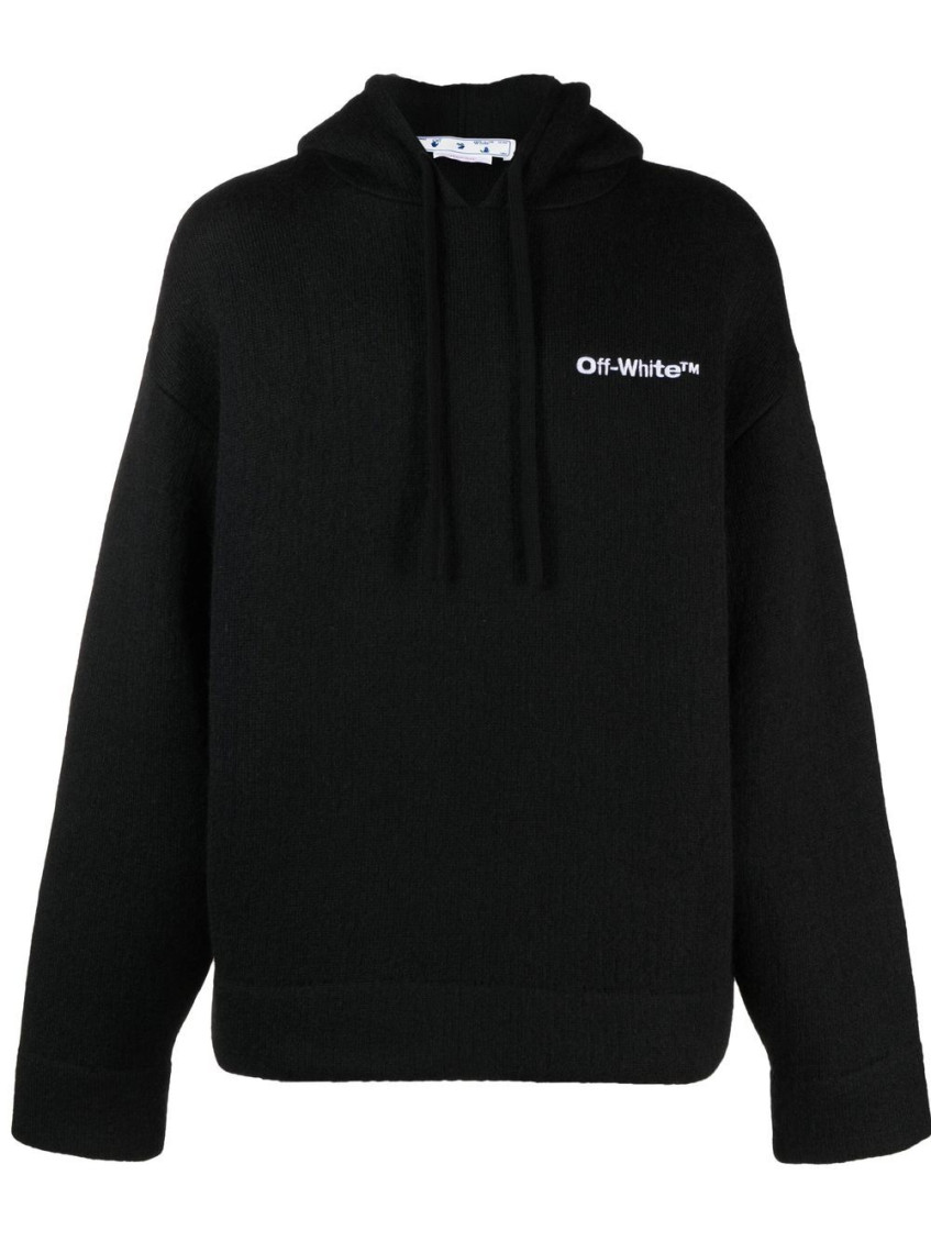 Off-white Blackwhite Windy Arrow Skate Hoodie In Black