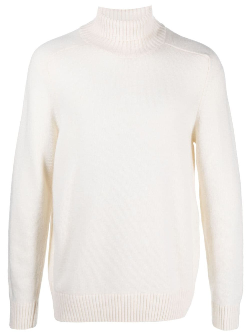 Circolo 1901 Alpaca-wool Blend Turtleneck Sweater With Fine Knit In White