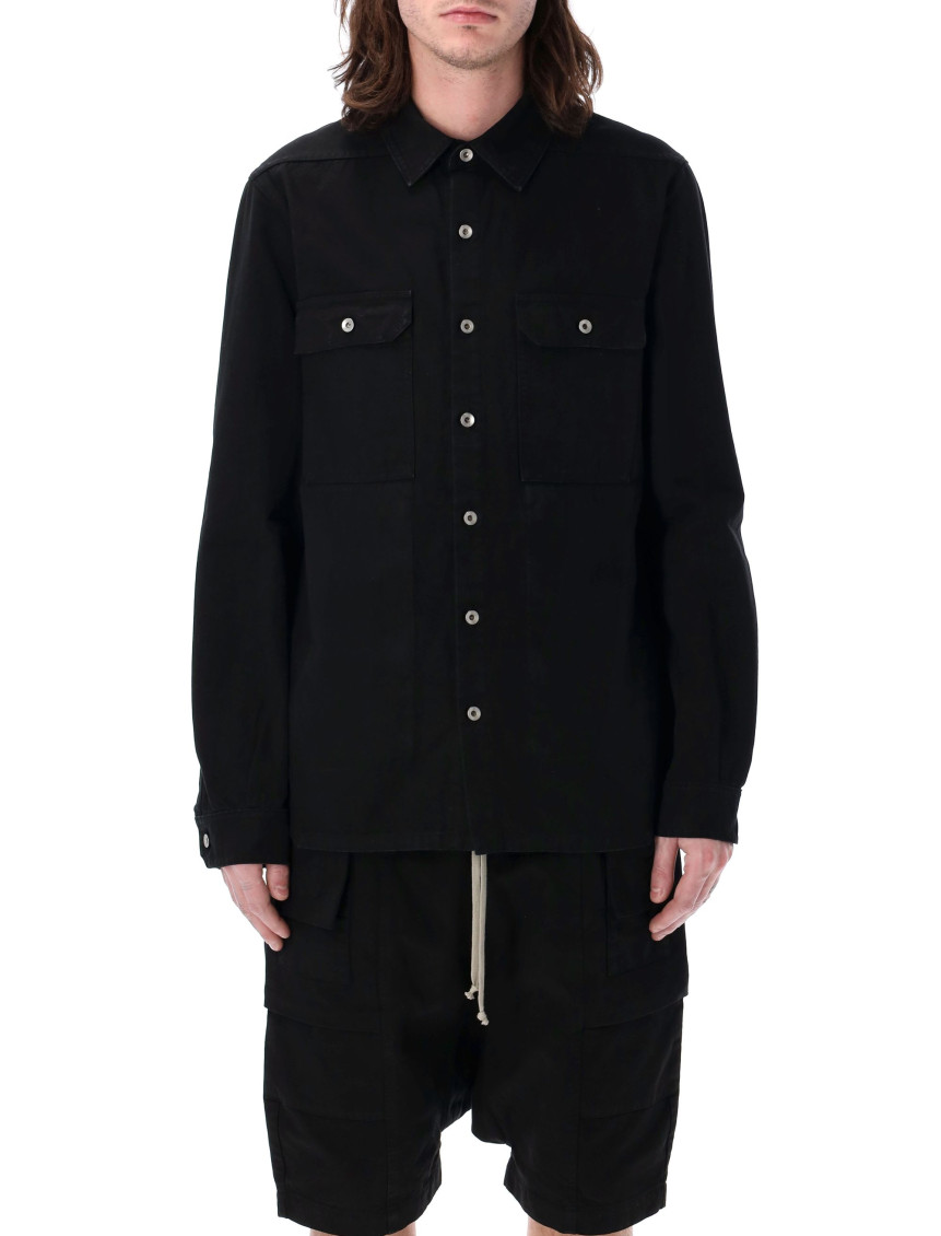 Rick Owens Long Sleeve Shirt With Dual Chest Pockets
