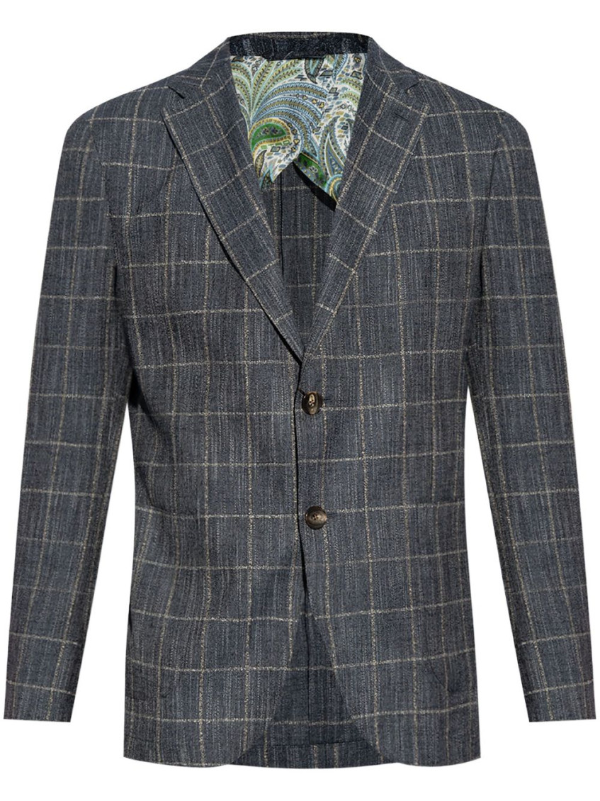 Etro Single-breasted Checked Jacket