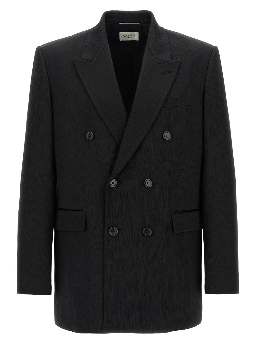 Saint Laurent Black Silk Blazer