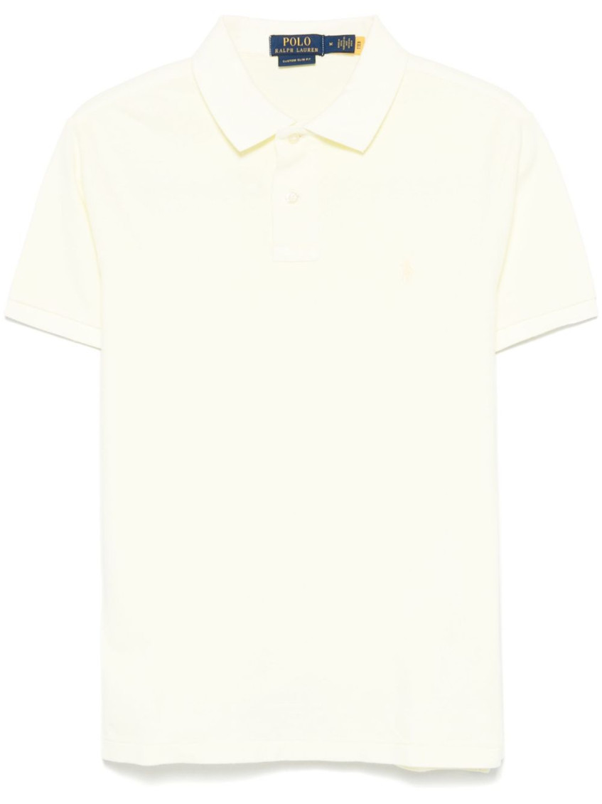 Ralph Lauren Light Yellow Printed Logo Polo In White