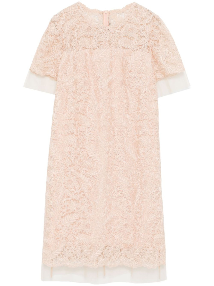 Ermanno Scervino Beige Lace Midi Dress