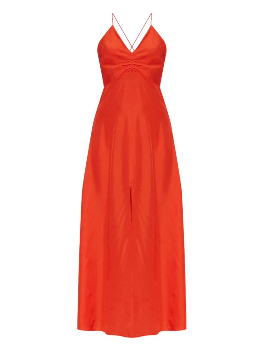 Shop Forte Forte Red Long Silk Slip Dress