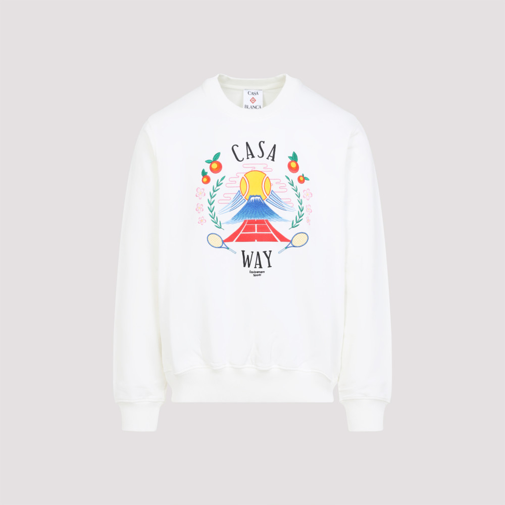 Casablanca Cotton Crew Neck Sweatshirt With Graphic Print