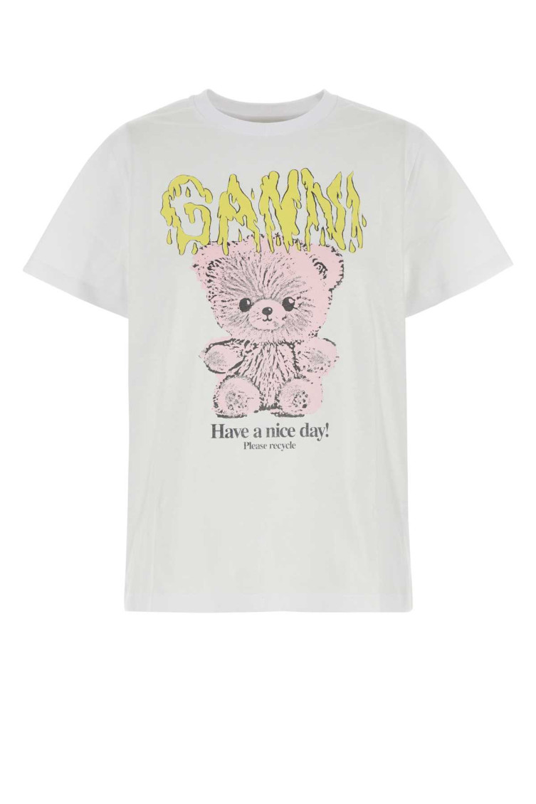 Ganni Basic Cotton Jersey Teddy Relaxed T-shirt