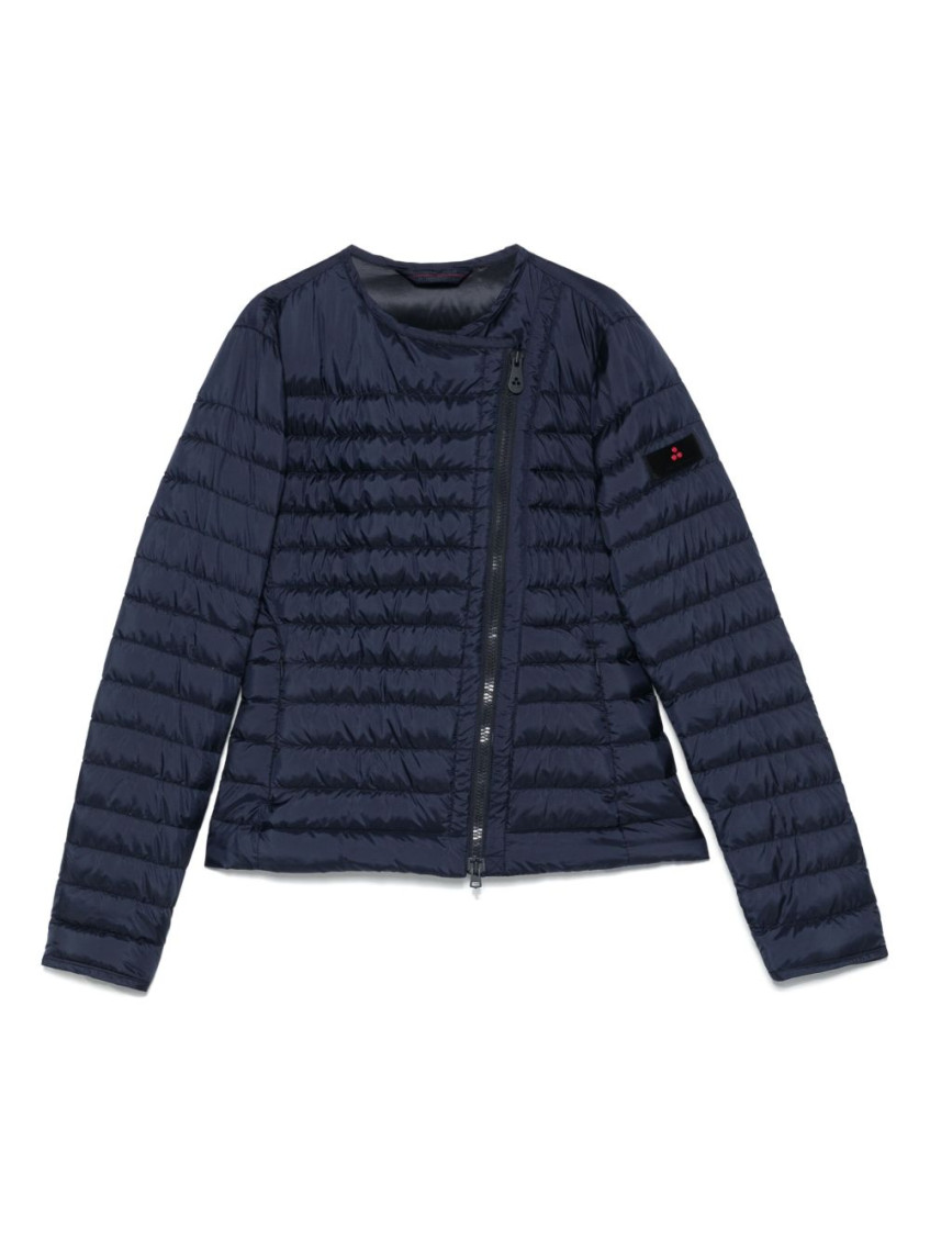 Peuterey Dalsi Down Jacket With Oblique Zip In Blue