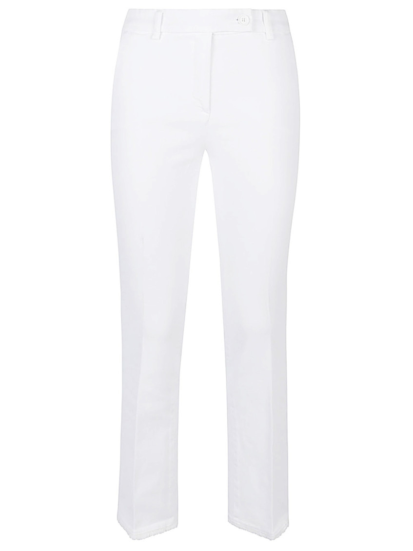 Via Masini 80 Cotton Straigh-leg Trousers In White