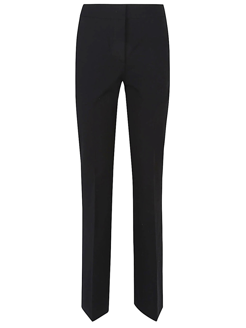 Via Masini 80 Flared Cotton Trousers In Black