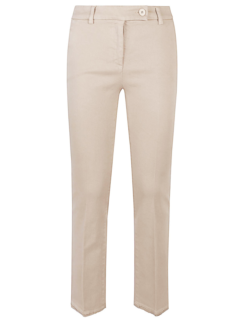 Via Masini 80 Cotton Straigh-leg Trousers In Neutral