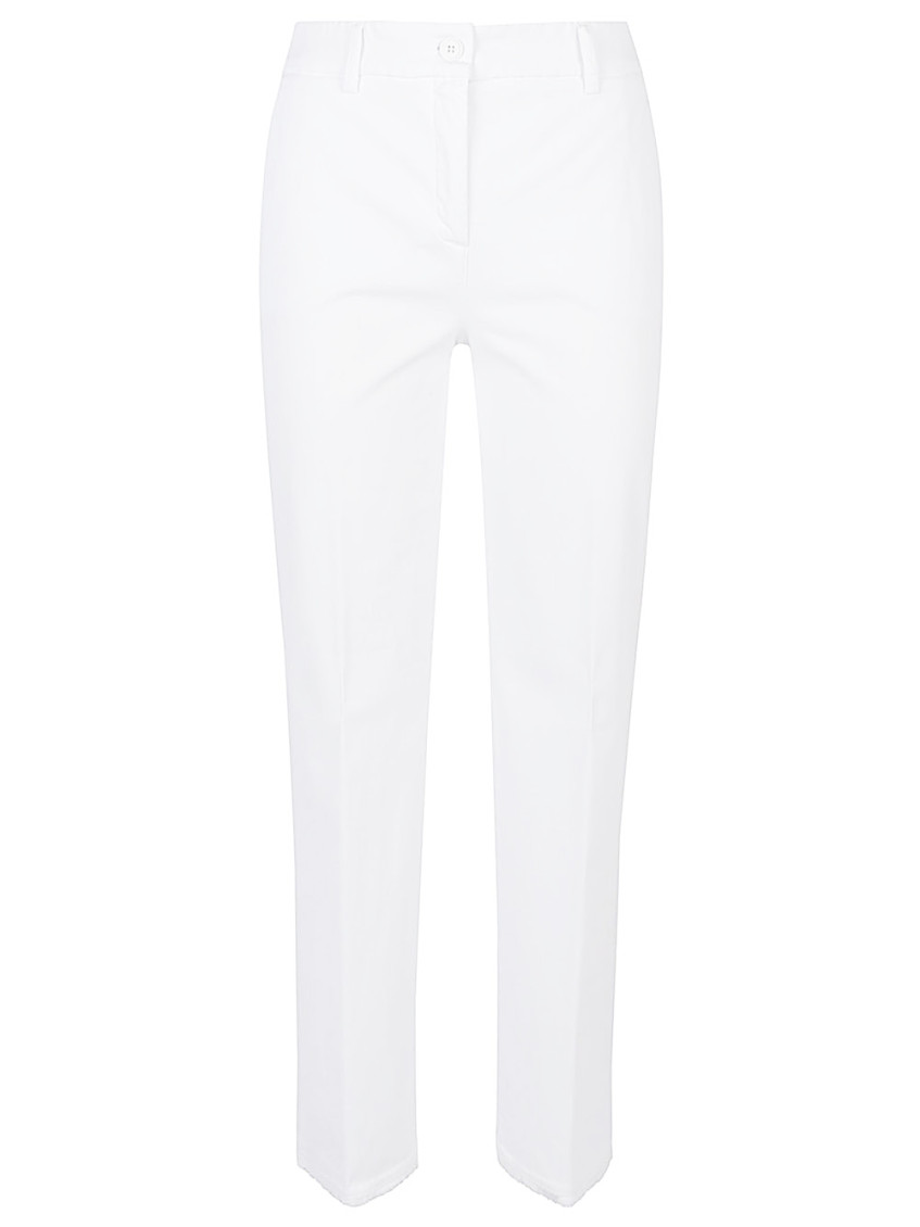 Via Masini 80 White Cotton Trousers In White