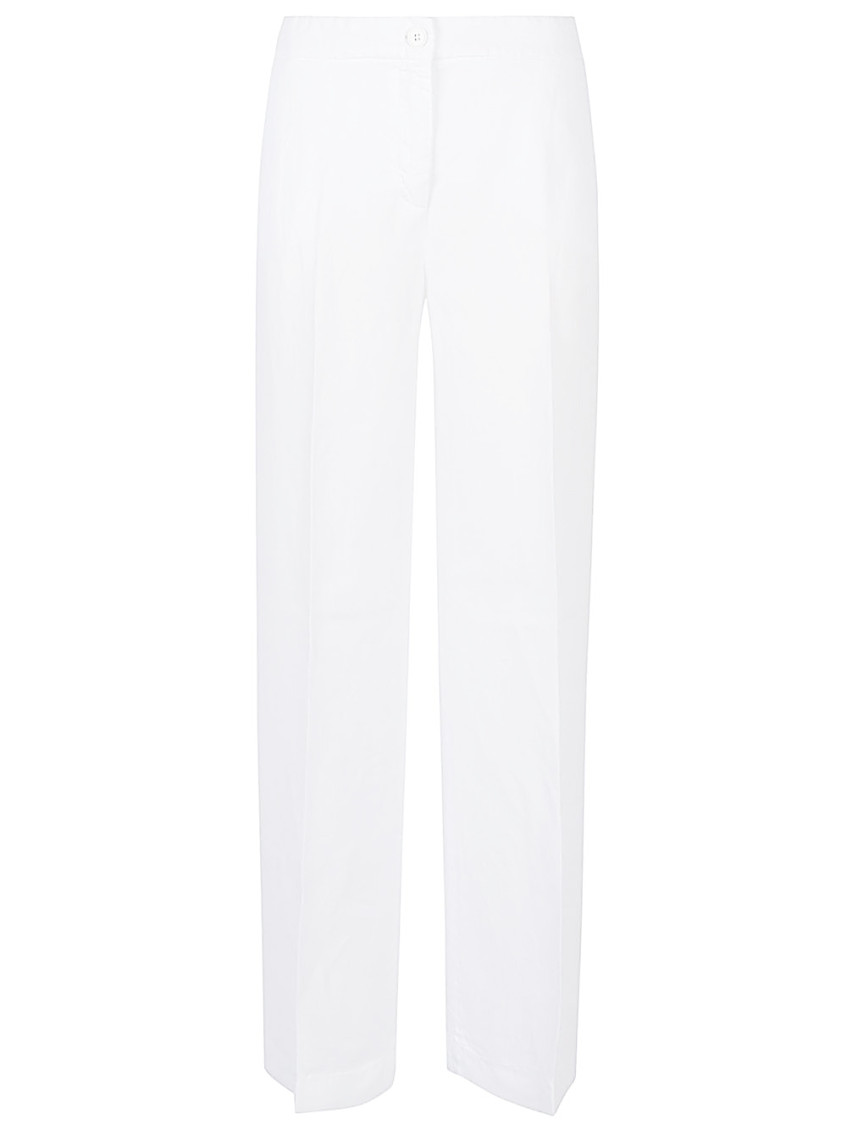 Via Masini 80 Linen Blend Trousers In White