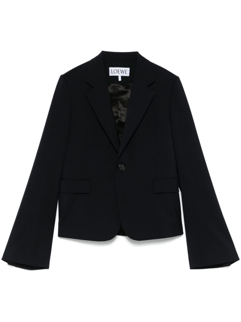 Loewe Black Wool Single-breasted Blazer In Black
