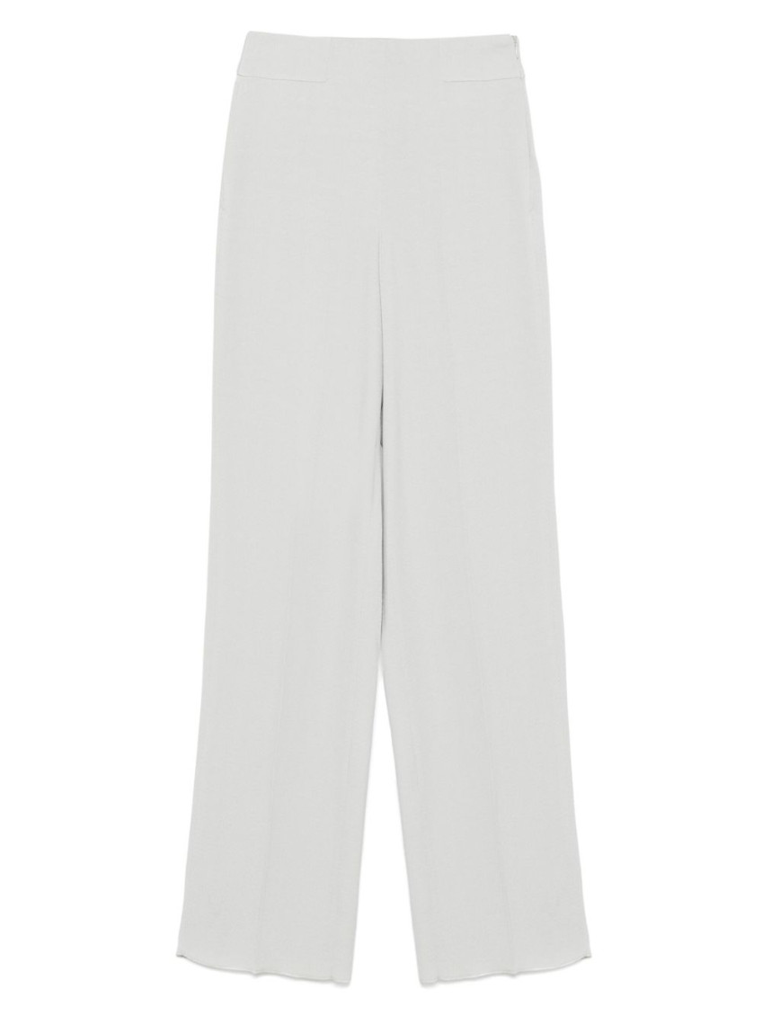 Emporio Armani Light Grey Herringbone-jacquard Trousers In Gray
