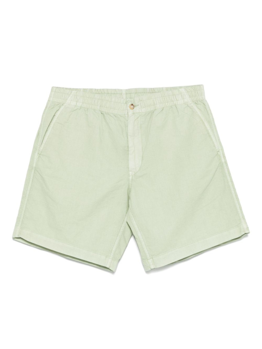 Ralph Lauren Waistband Shorts With Diagonal And Flap Pockets In Green