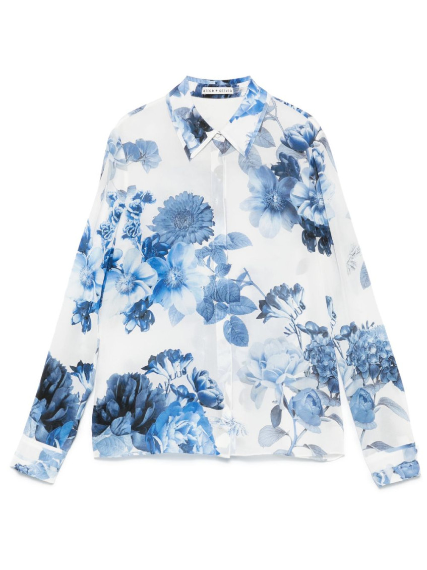 Alice And Olivia Alice + Olivia Willa Printed Silk Shirt