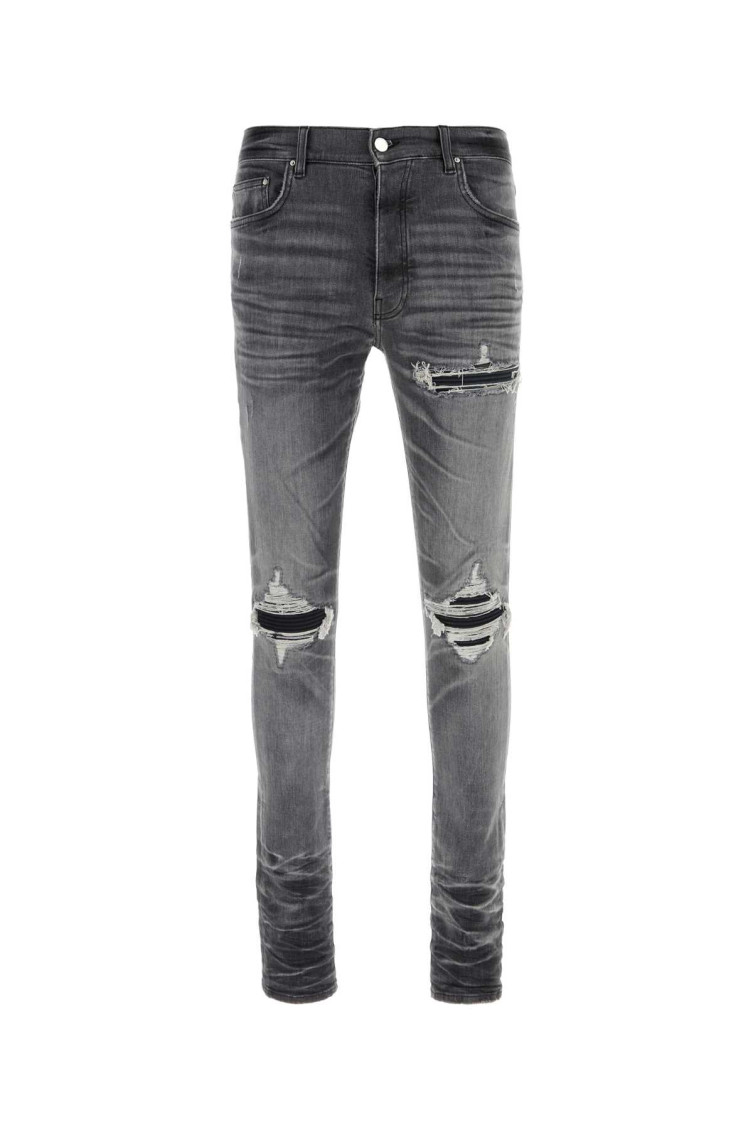 Amiri Stretch Denim Jeans Distressed Detailing In Black