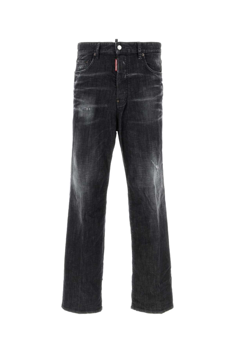 Dsquared2 Dsquared Men Black Stretch Denim Loose Jeans In Black