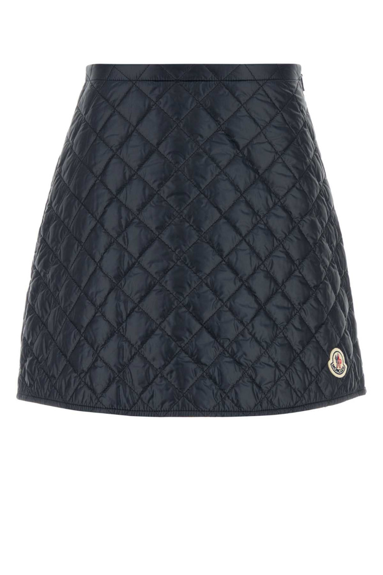 Moncler Navy Blue Diamond-quilted Mini Skirt