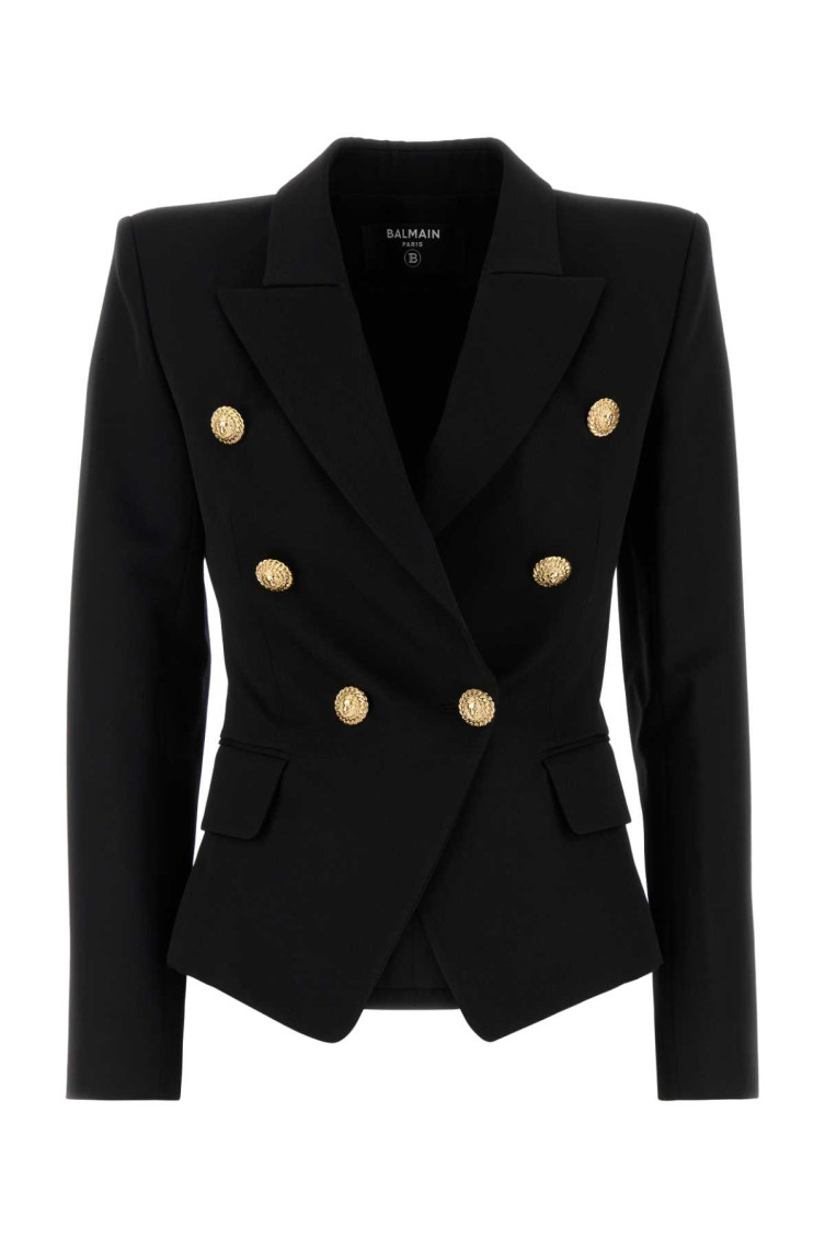 Balmain Black Double-breasted Fitted Blazer