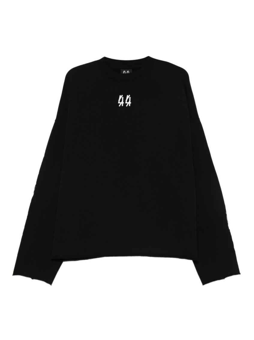 44 Label Group Logo-embroidered Frayed-edge Sweater In Multi