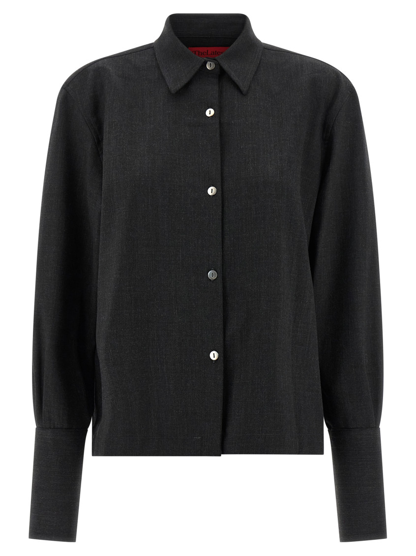 The Latest Black Long-sleeved Shirt With Classic Collar In Black