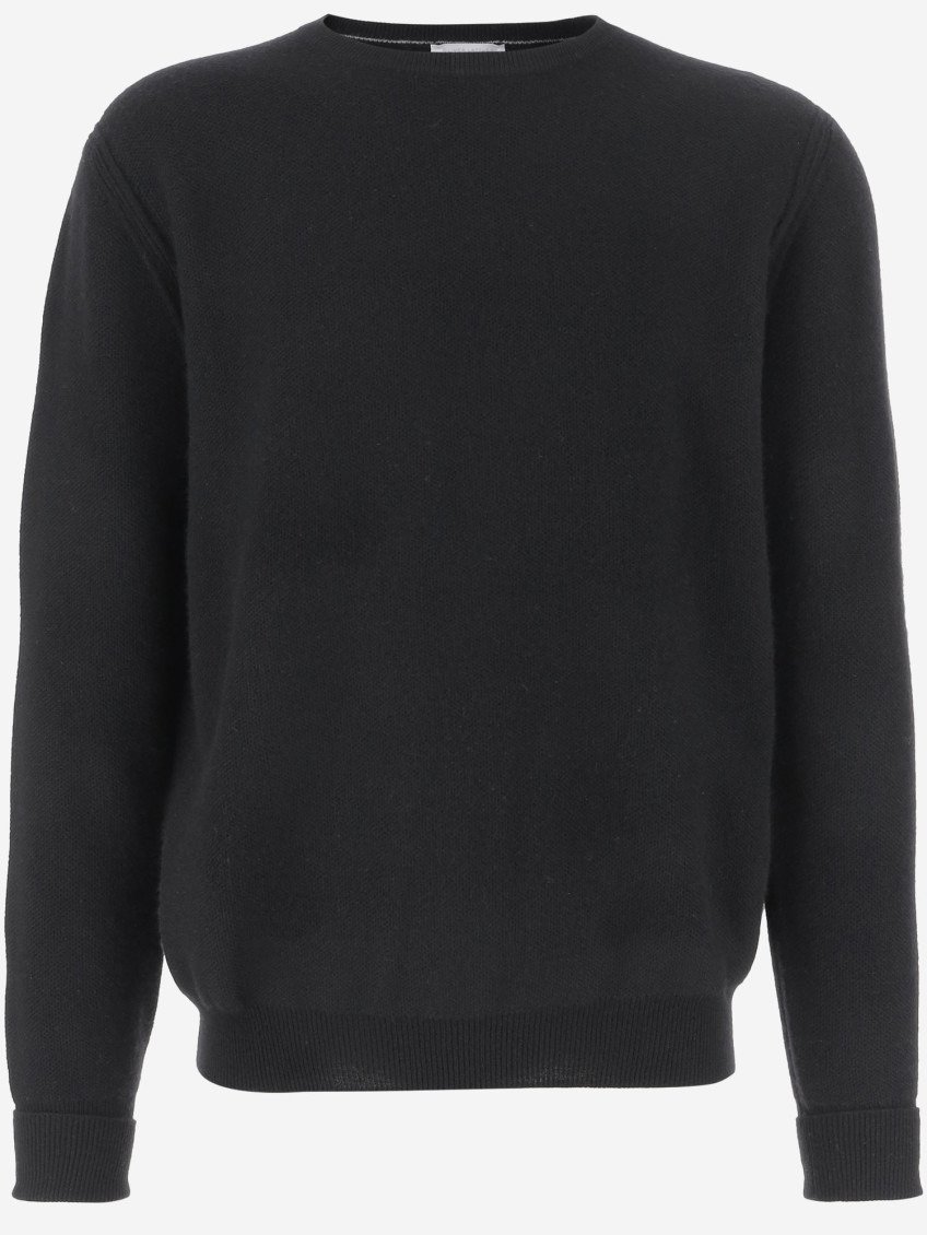 Oliver Lattughi Round-neck Ribbed Sweater In Black
