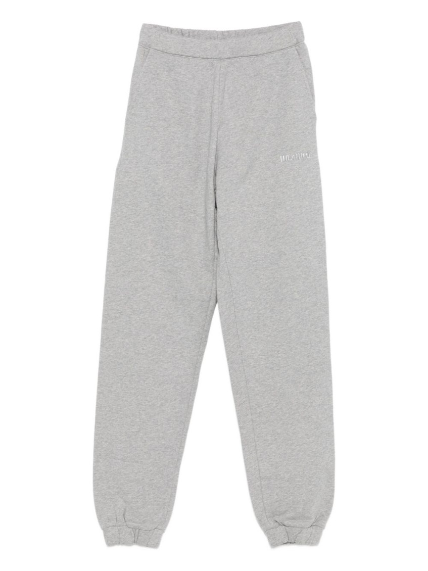Attico Cotton Sweatpants With Elastic Waistband And Side Pockets In Gray